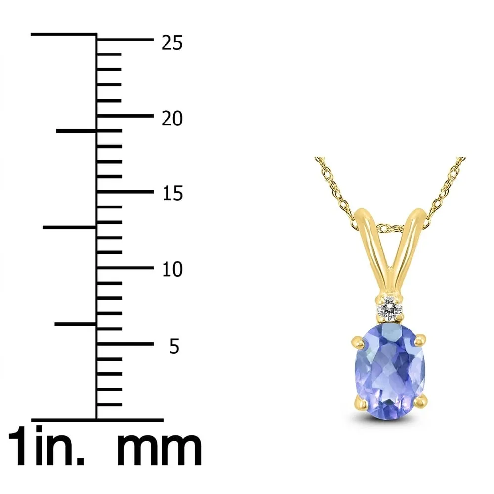 14K Yellow Gold 5x3MM Oval Tanzanite and Diamond Pendant sold by Zulily product image thumbnail 3