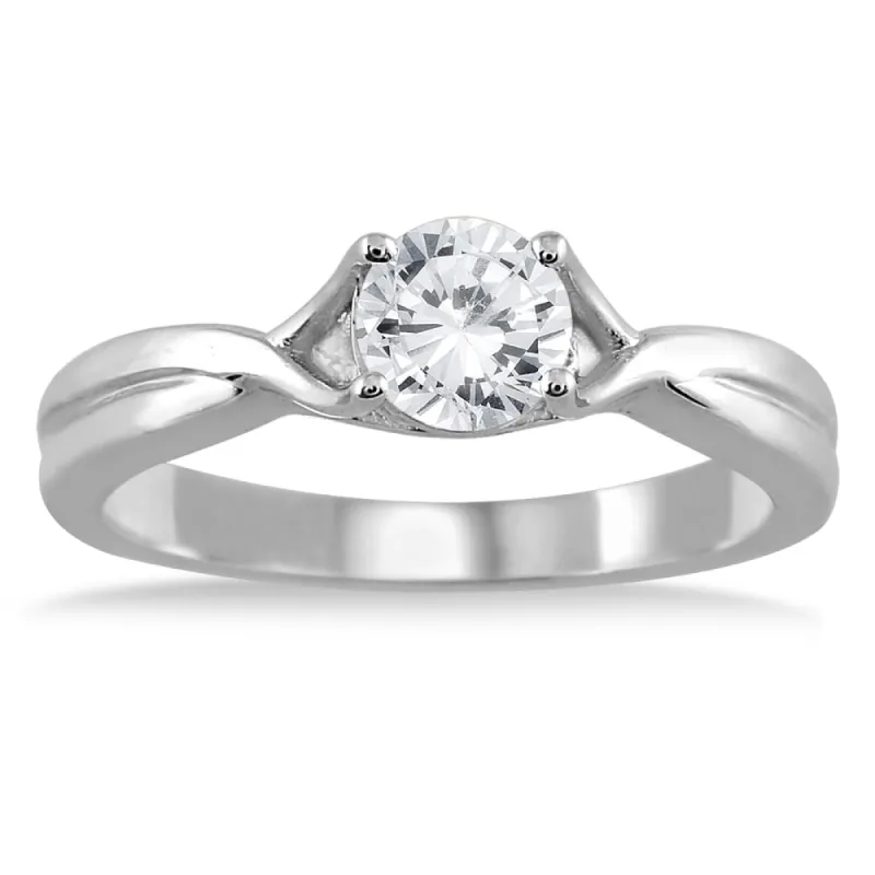 1/2 Carat Diamond Solitaire Ring in 14K White Gold sold by Zulily