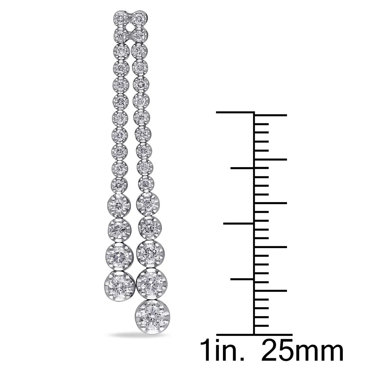Miadora 18k White Gold 1ct TDW Diamond Graduated Dangle Earrings sold by Zulily product image thumbnail 2