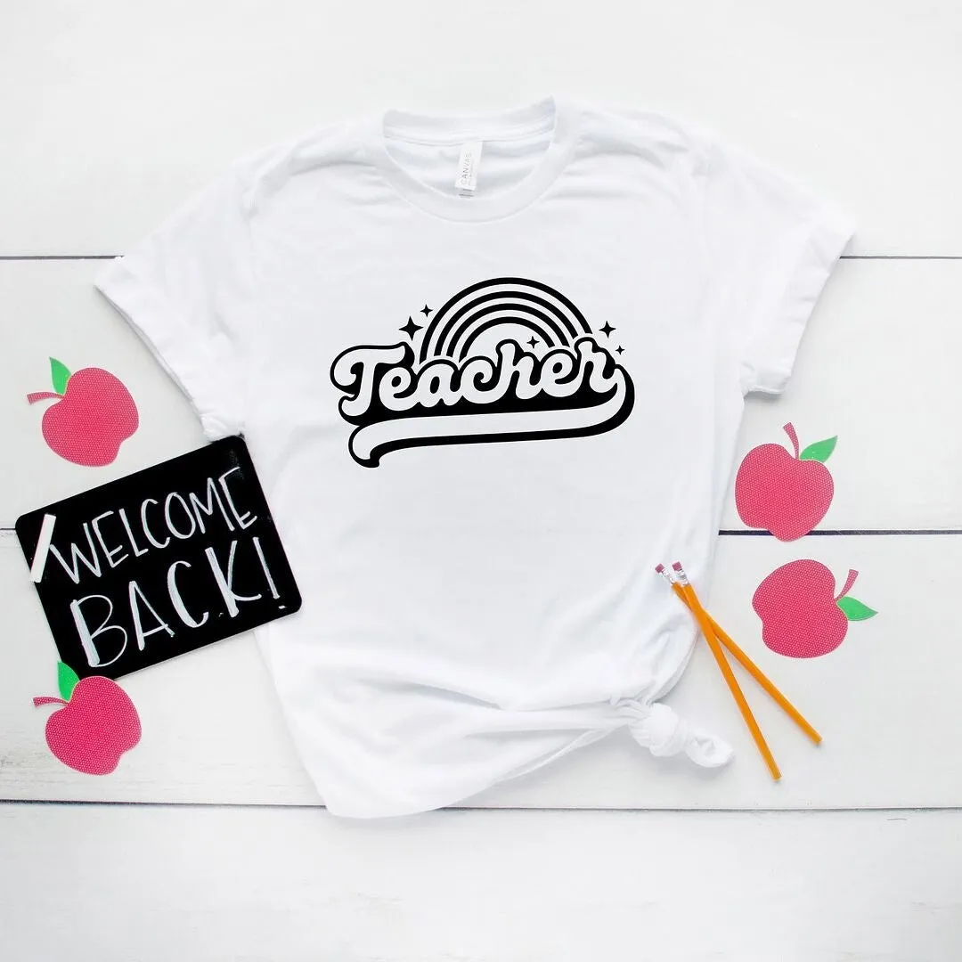 Teacher Rainbow Short Sleeve Tee sold by Zulily