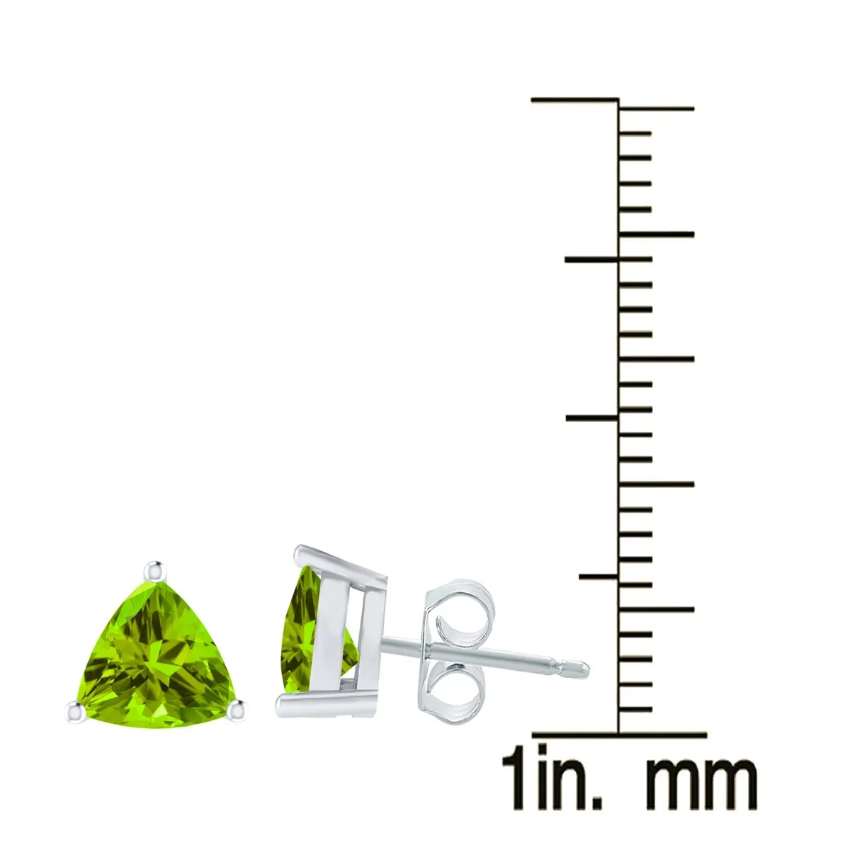 Trillion Shape 3.60Ct Natural Peridot Sterling Silver Stud Earrings sold by Zulily product image thumbnail 3