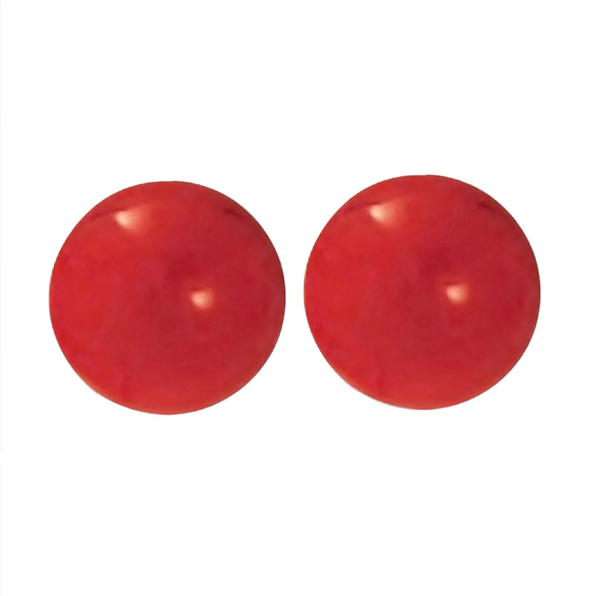 Sterling Silver Coral 8mm Ball Stud Earrings - Red sold by Zulily product image thumbnail 3