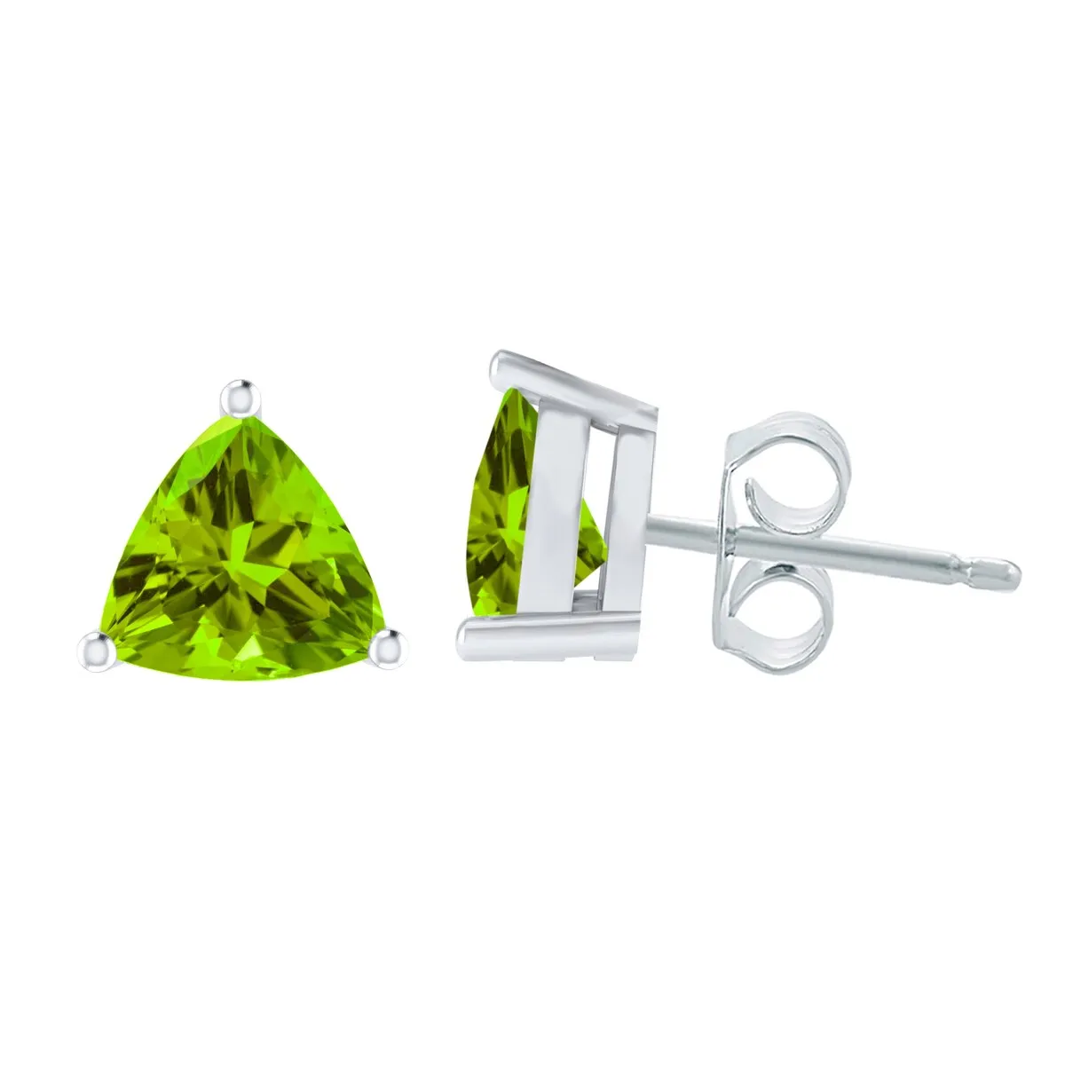 Trillion Shape 3.60Ct Natural Peridot Sterling Silver Stud Earrings sold by Zulily product image thumbnail 2