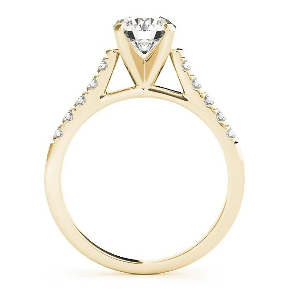Auriya 14k Gold 3ct Round Moissanite and 1/6ctw Diamond Engagement Ring sold by Zulily product image thumbnail 5