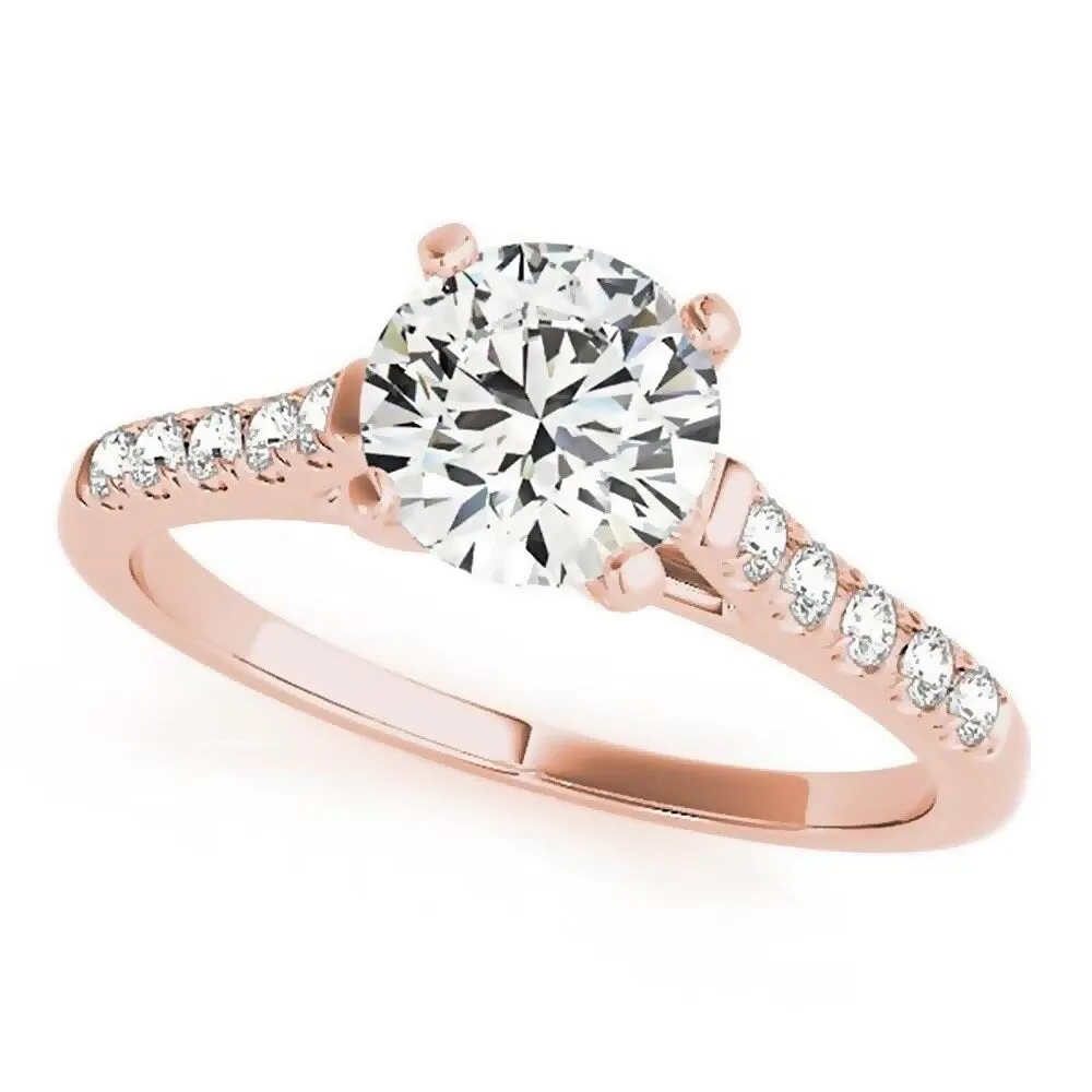 Auriya 14k Gold 3ct Round Moissanite and 1/6ctw Diamond Engagement Ring sold by Zulily product image thumbnail 3