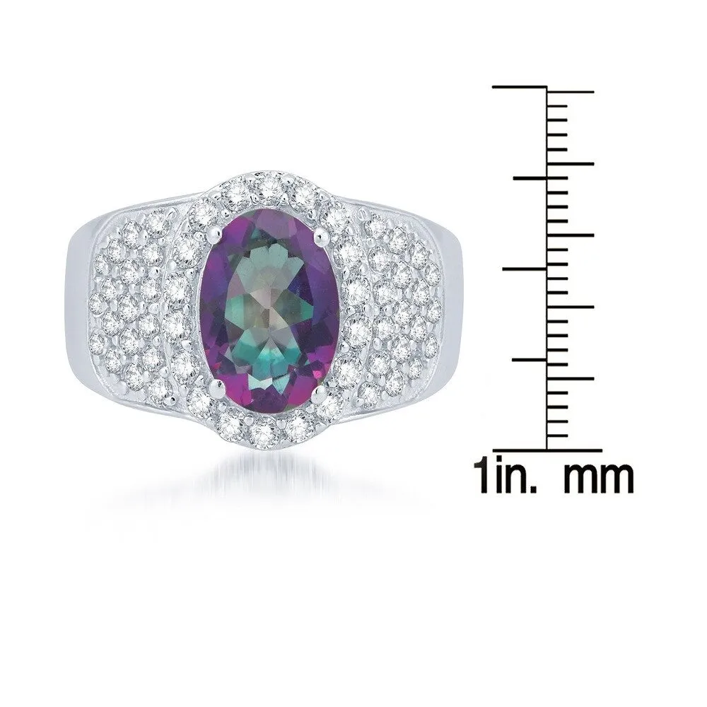 Sterling Silver 3.53CTtw Azotic Mystic Topaz and White Topaz Halo Ring sold by Zulily product image thumbnail 3