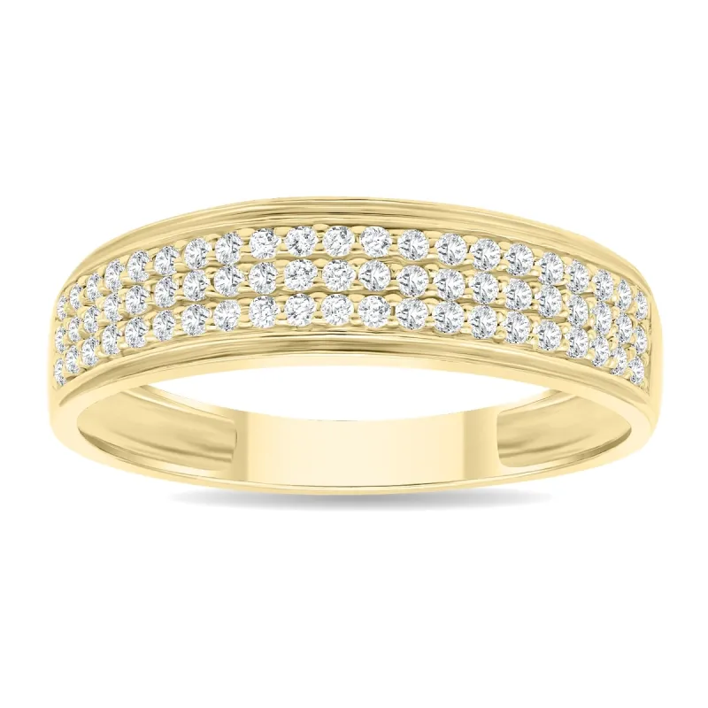 Women's 1/3 Carat TW Round Diamond Rave Wedding Band in 10K Yellow Gold sold by Zulily