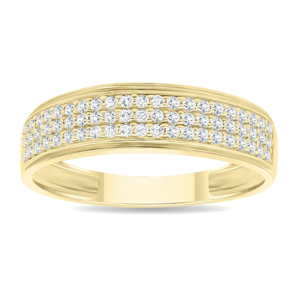 Women's 1/3 Carat TW Round Diamond Rave Wedding Band in 10K Yellow Gold sold by Zulily