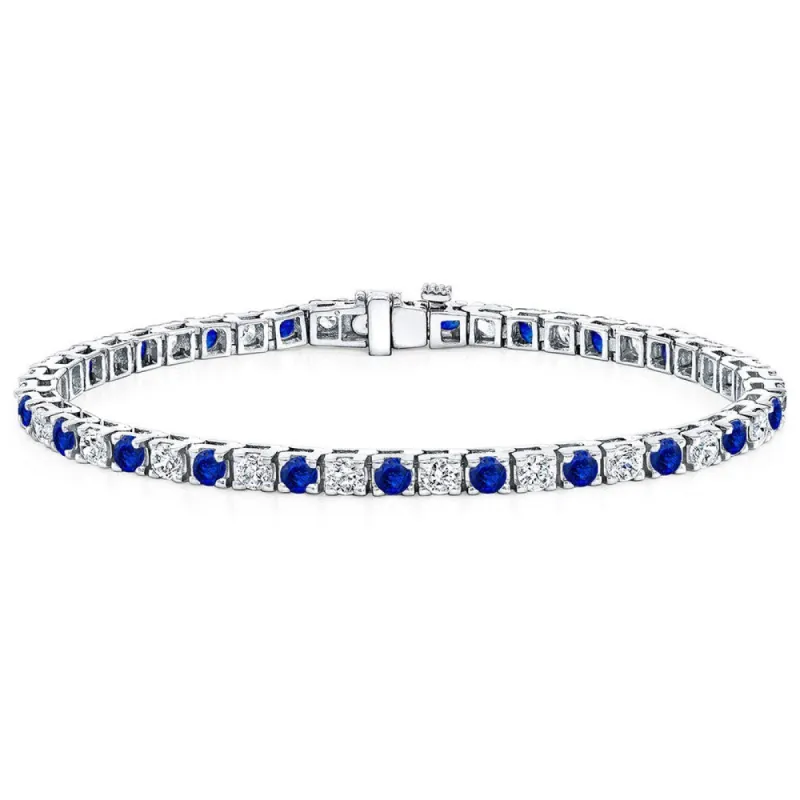 Auriya 1 1/2ct Blue Sapphire and 1 1/2ctw Diamond Tennis Bracelet 14k Gold sold by Zulily