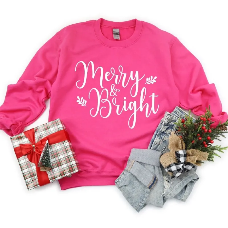 Merry and Bright Cursive Graphic Sweatshirt sold by Zulily