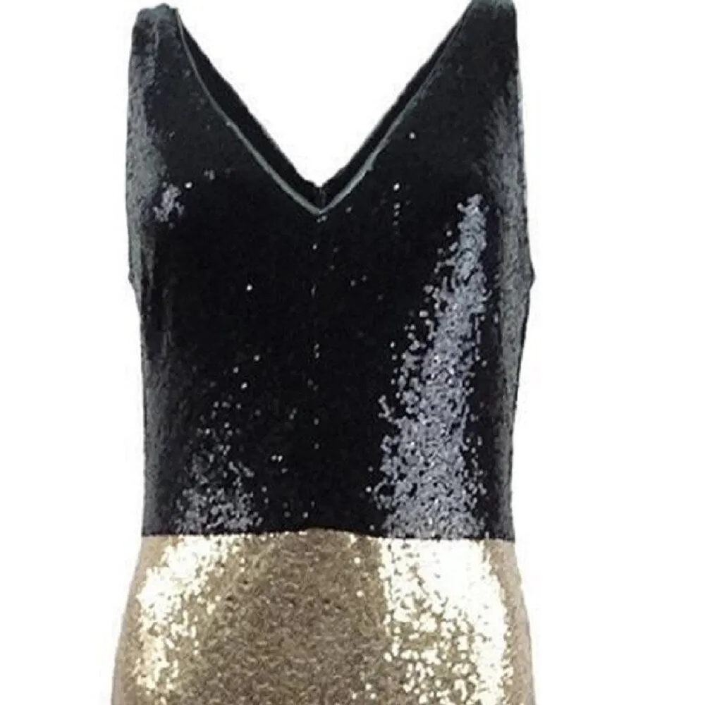 Ralph Lauren Women's Sequin V-Neck Gown Gold/Black - All Gold Size 14 sold by Zulily product image thumbnail 2