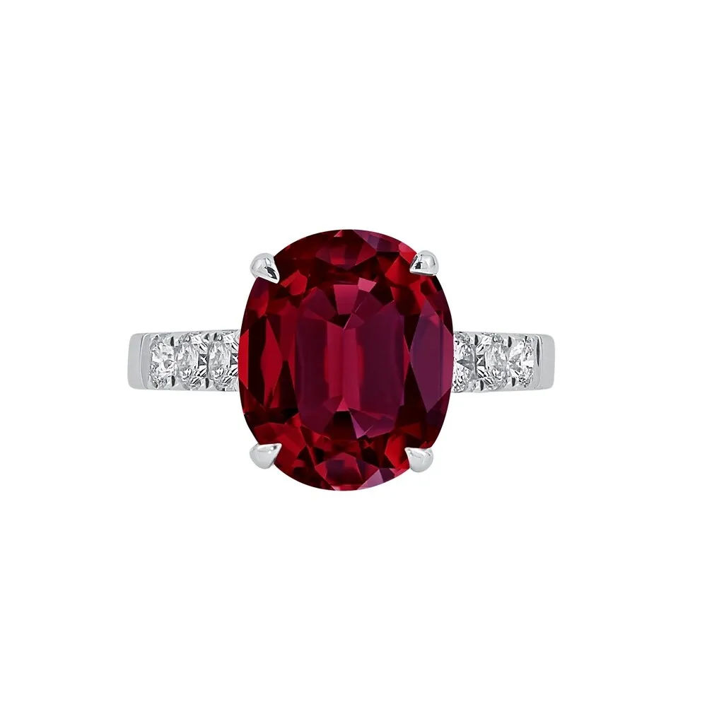Auriya 6 1/2ct Oval-cut Red Ruby and Diamond Ring 3/8ctw 18K Gold sold by Zulily product image thumbnail 2