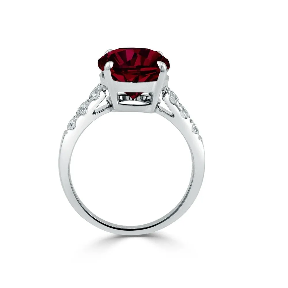 Auriya 6 1/2ct Oval-cut Red Ruby and Diamond Ring 3/8ctw 18K Gold sold by Zulily product image thumbnail 4