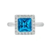 Auriya 1 3/4ct Princess-cut Swiss Blue Topaz Halo Diamond Engagement Ring 1/3ctw 14k Gold sold by Zulily