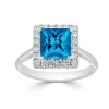 Auriya 1 3/4ct Princess-cut Swiss Blue Topaz Halo Diamond Engagement Ring 1/3ctw 14k Gold sold by Zulily