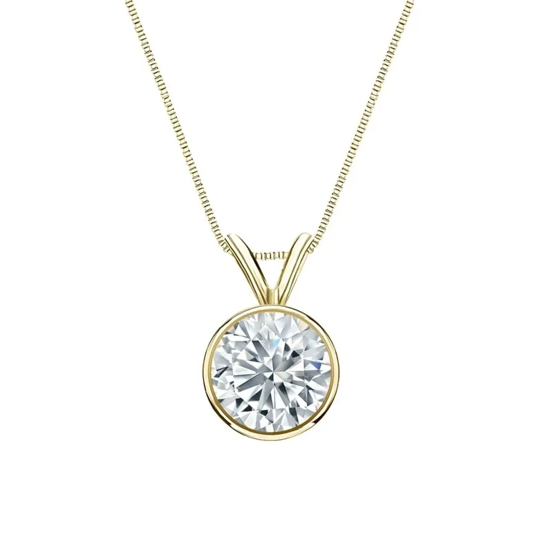 Auriya 18-karat Gold 2.25ctw Round Solitaire Lab Grown Diamond Necklace Bezel (F-G VS) - 2.25 sold by Zulily product image thumbnail 2