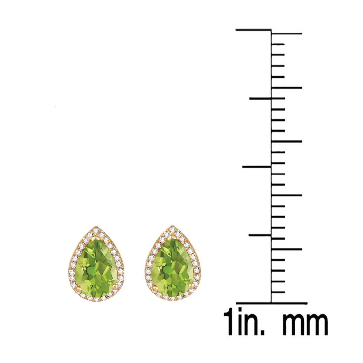 Gold Over Sterling Silver Peridot, White Zircon Halo Stud Earring sold by Zulily product image thumbnail 3