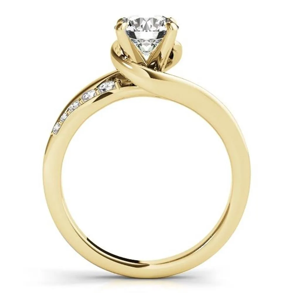 Auriya 14k Gold Modern 3ct Moissanite and Diamond Engagement Ring 1/4ctw sold by Zulily product image thumbnail 5