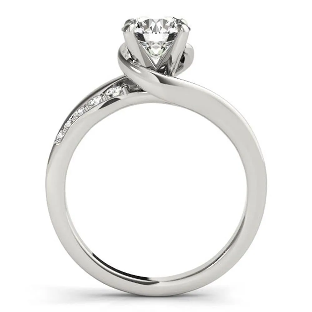 Auriya 14k Gold Modern 3ct Moissanite and Diamond Engagement Ring 1/4ctw sold by Zulily product image thumbnail 4