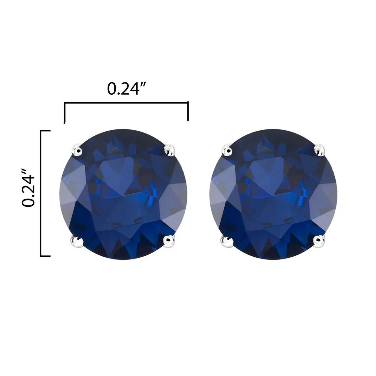 V3 Jewelry 2ct Sterling Silver Blue Sapphire Stud Earring for Women sold by Zulily product image thumbnail 3