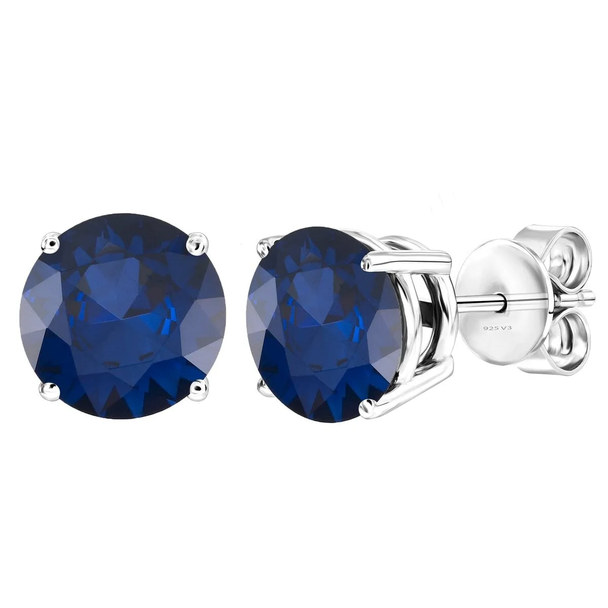 V3 Jewelry 2ct Sterling Silver Blue Sapphire Stud Earring for Women sold by Zulily
