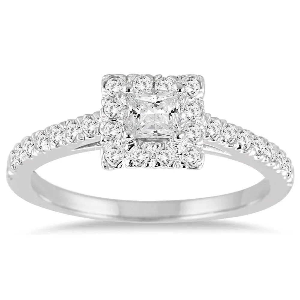 3/4 Carat TW Princess Cut Diamond Engagement Ring in 14K White Gold sold by Zulily