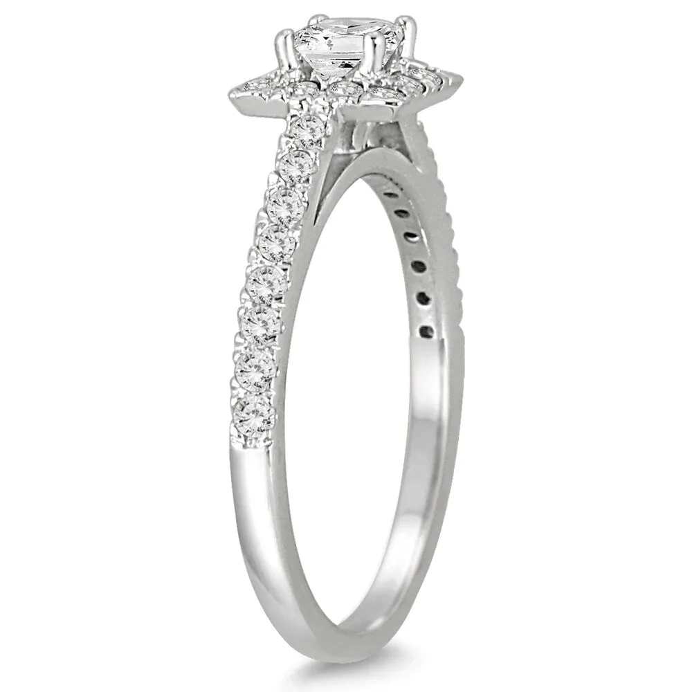 3/4 Carat TW Princess Cut Diamond Engagement Ring in 14K White Gold sold by Zulily product image thumbnail 2