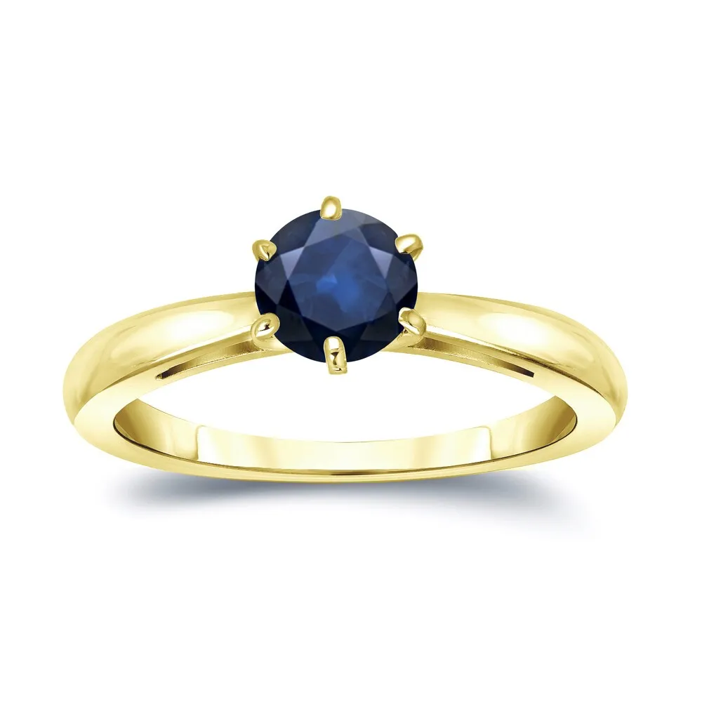 Auriya 14k Gold Blue Sapphire Solitaire Engagement Ring 1/2ct TGW sold by Zulily product image thumbnail 2