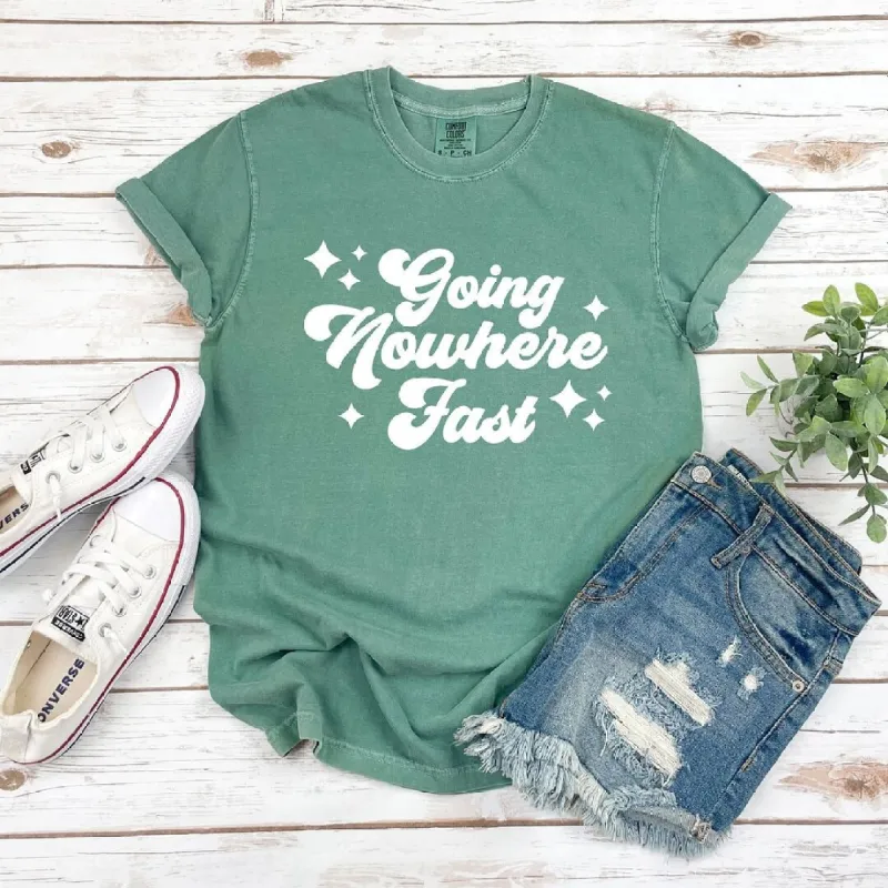 Going Nowhere Fast Garment Dyed Tee sold by Zulily