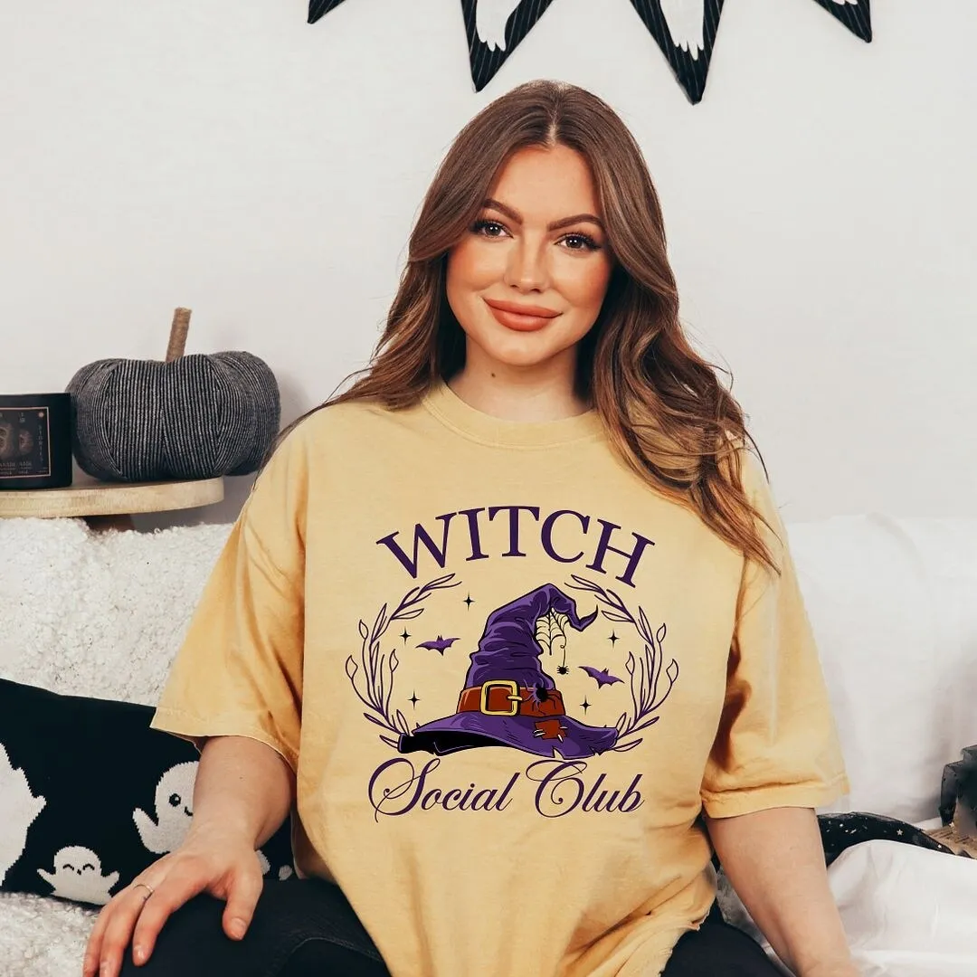 Witch Social Club Purple Hat Garment Dyed Tee sold by Zulily product image thumbnail 2
