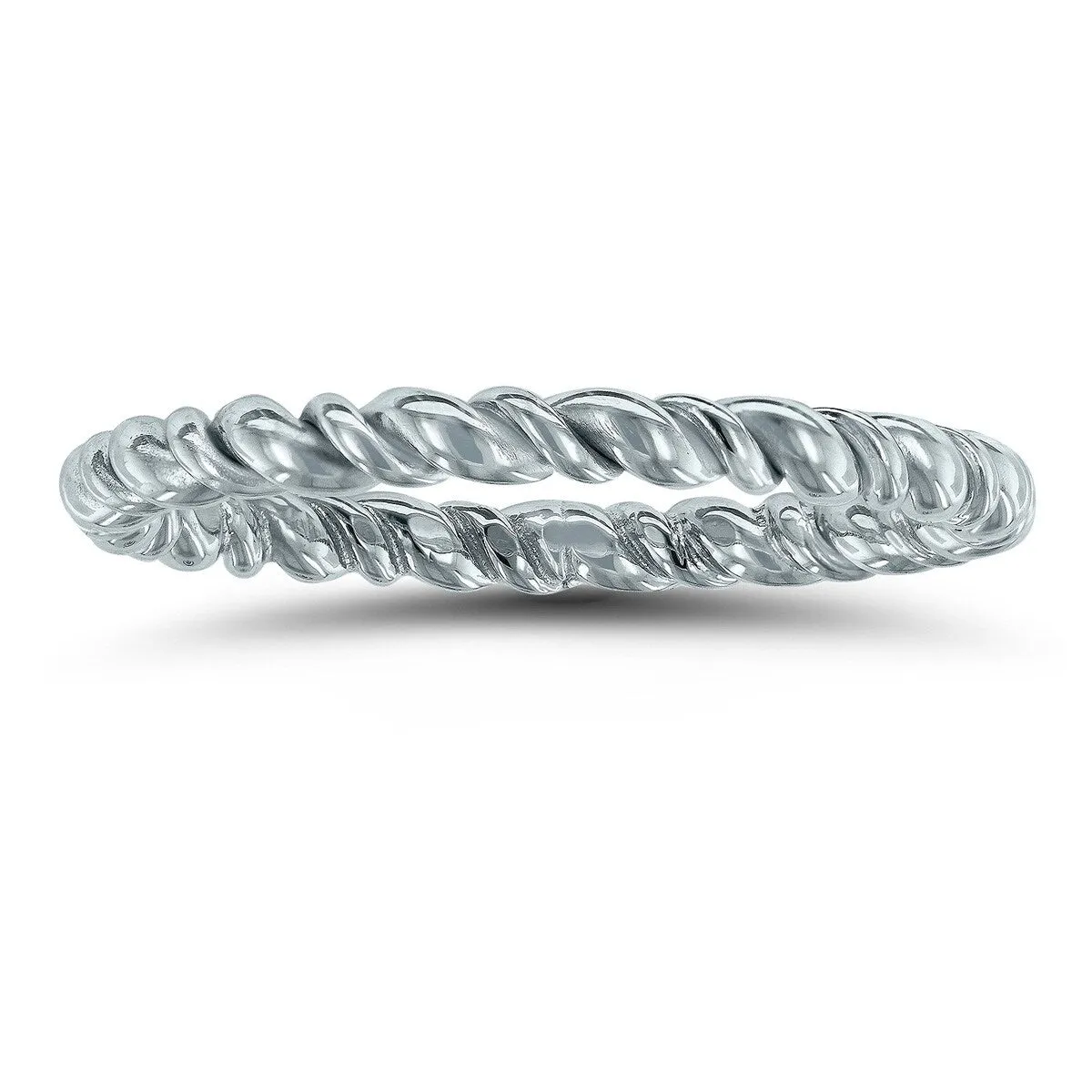 1.7MM Rope Twist Wedding Band in 14K White Gold sold by Zulily