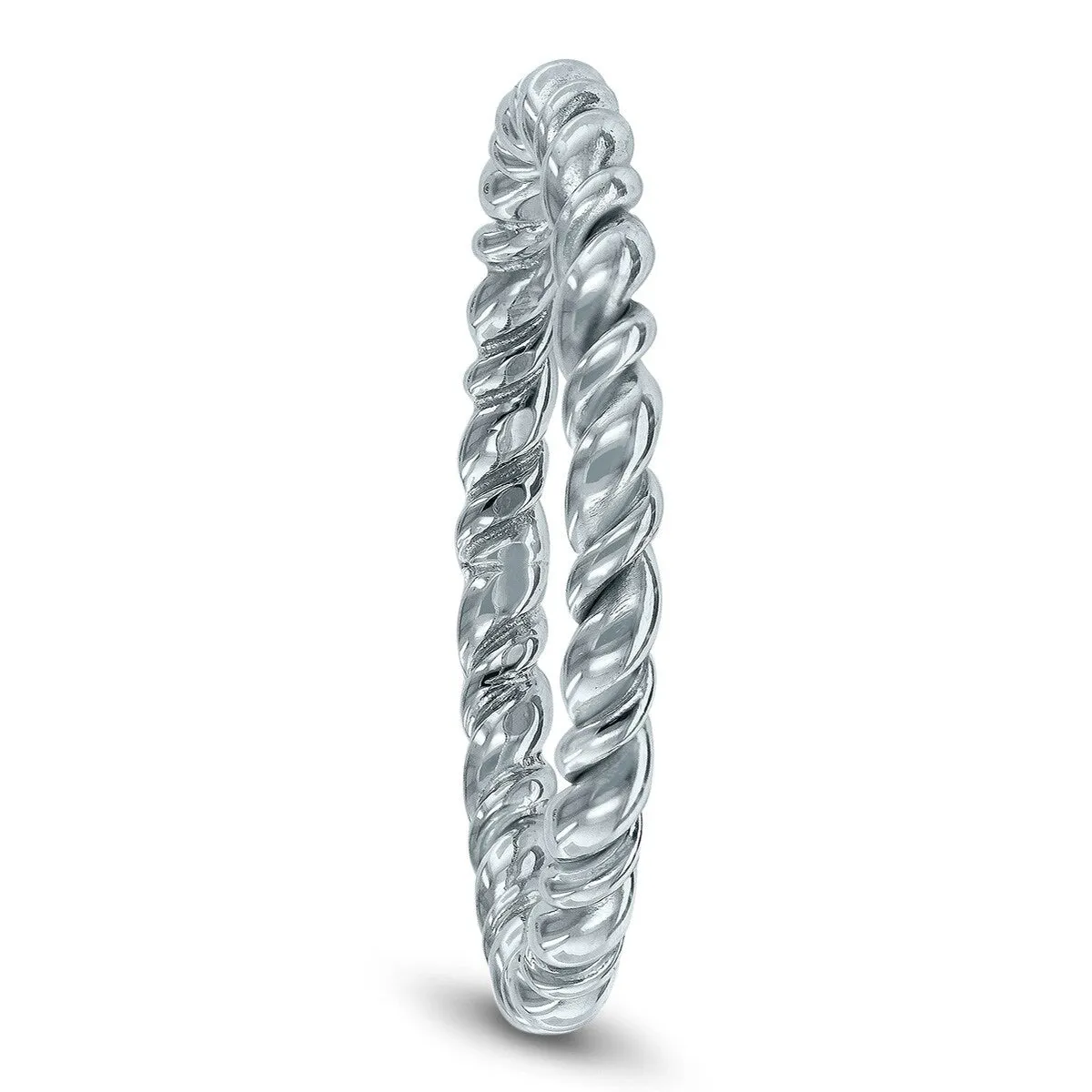 1.7MM Rope Twist Wedding Band in 14K White Gold sold by Zulily product image thumbnail 2