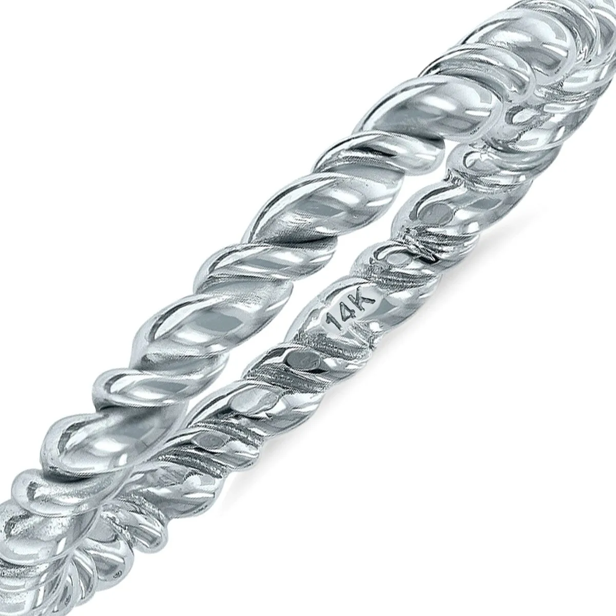 1.7MM Rope Twist Wedding Band in 14K White Gold sold by Zulily product image thumbnail 3