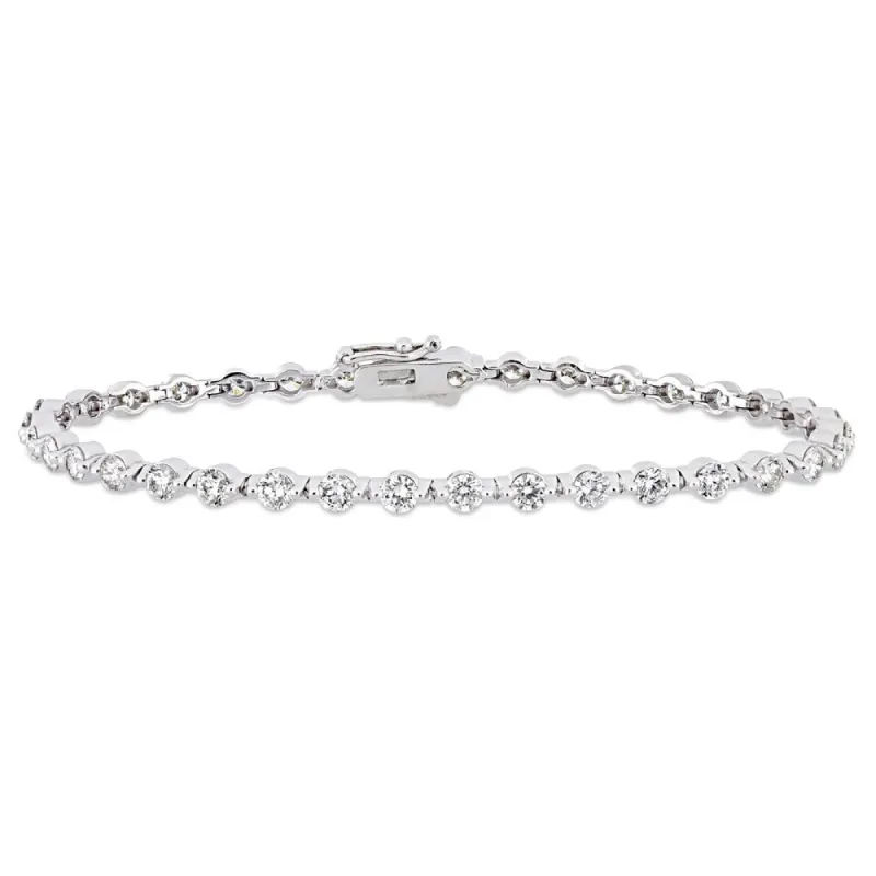 Miadora 14k White Gold 3-5/8ct TDW Diamond Link Tennis Bracelet sold by Zulily