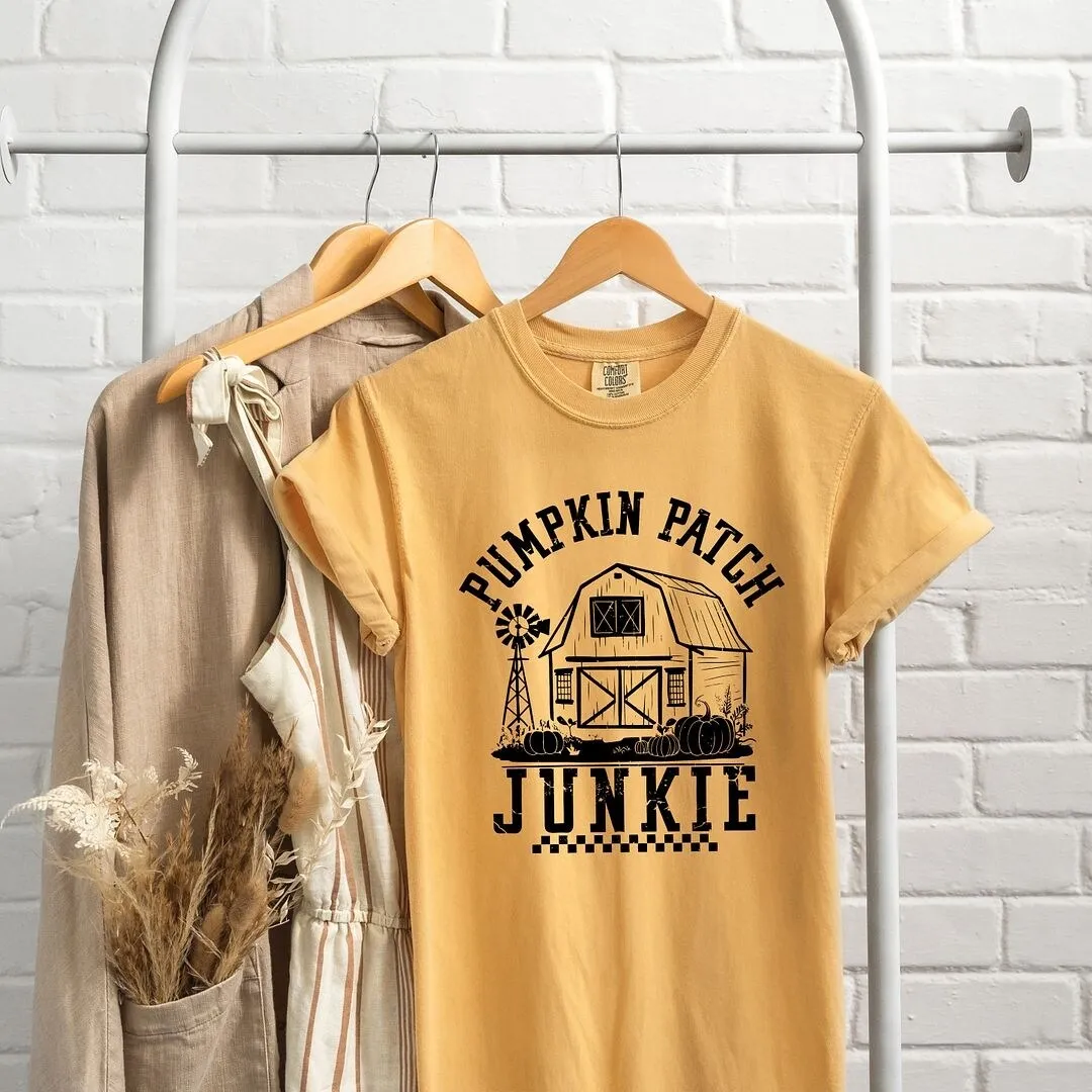 Pumpkin Patch Junkie Barn Garment Dyed Tee sold by Zulily