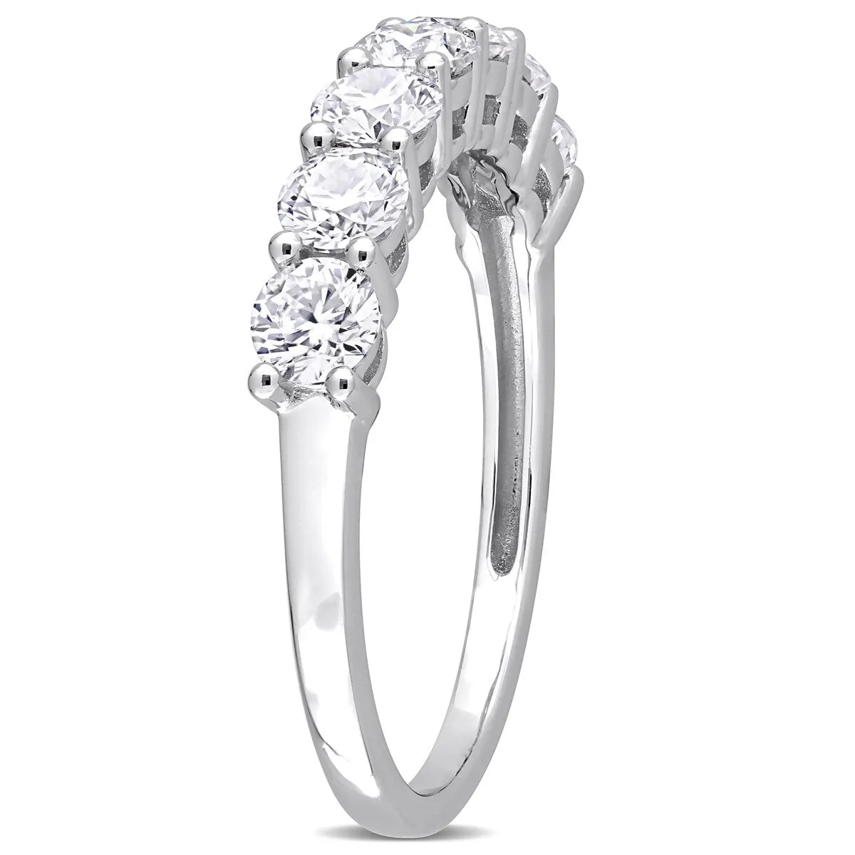 Miadora 1ct DEW Moissanite Semi-eternity Sterling Silver Anniversary Band sold by Zulily product image thumbnail 4