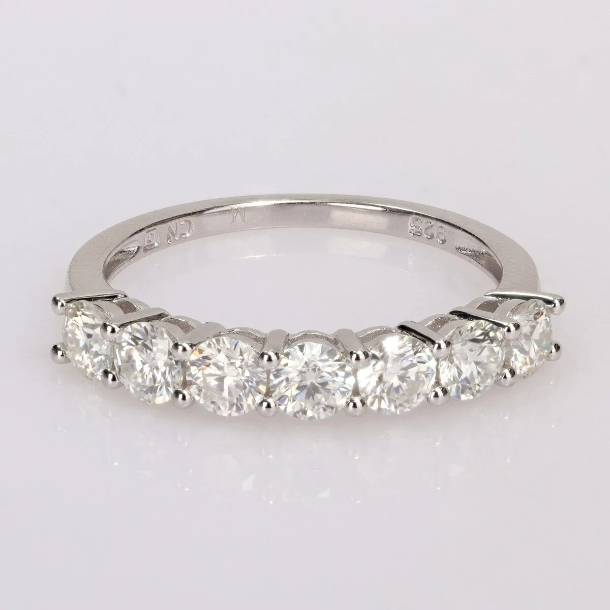 Miadora 1ct DEW Moissanite Semi-eternity Sterling Silver Anniversary Band sold by Zulily product image thumbnail 2