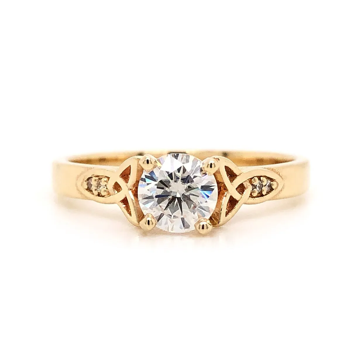 Auriya 14k Gold Modern 1/2ct Round Moissanite Engagement Ring sold by Zulily product image thumbnail 5