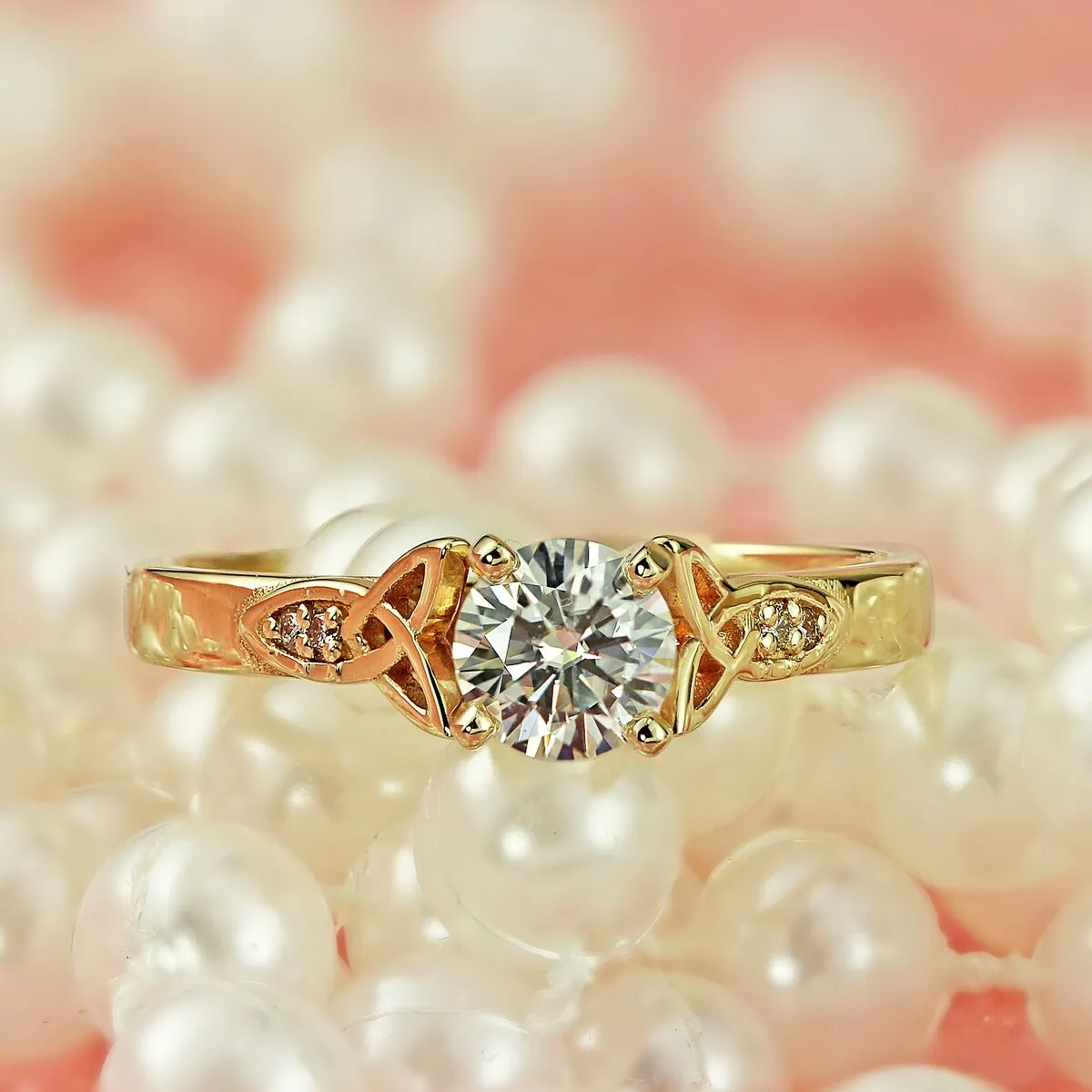 Auriya 14k Gold Modern 1/2ct Round Moissanite Engagement Ring sold by Zulily