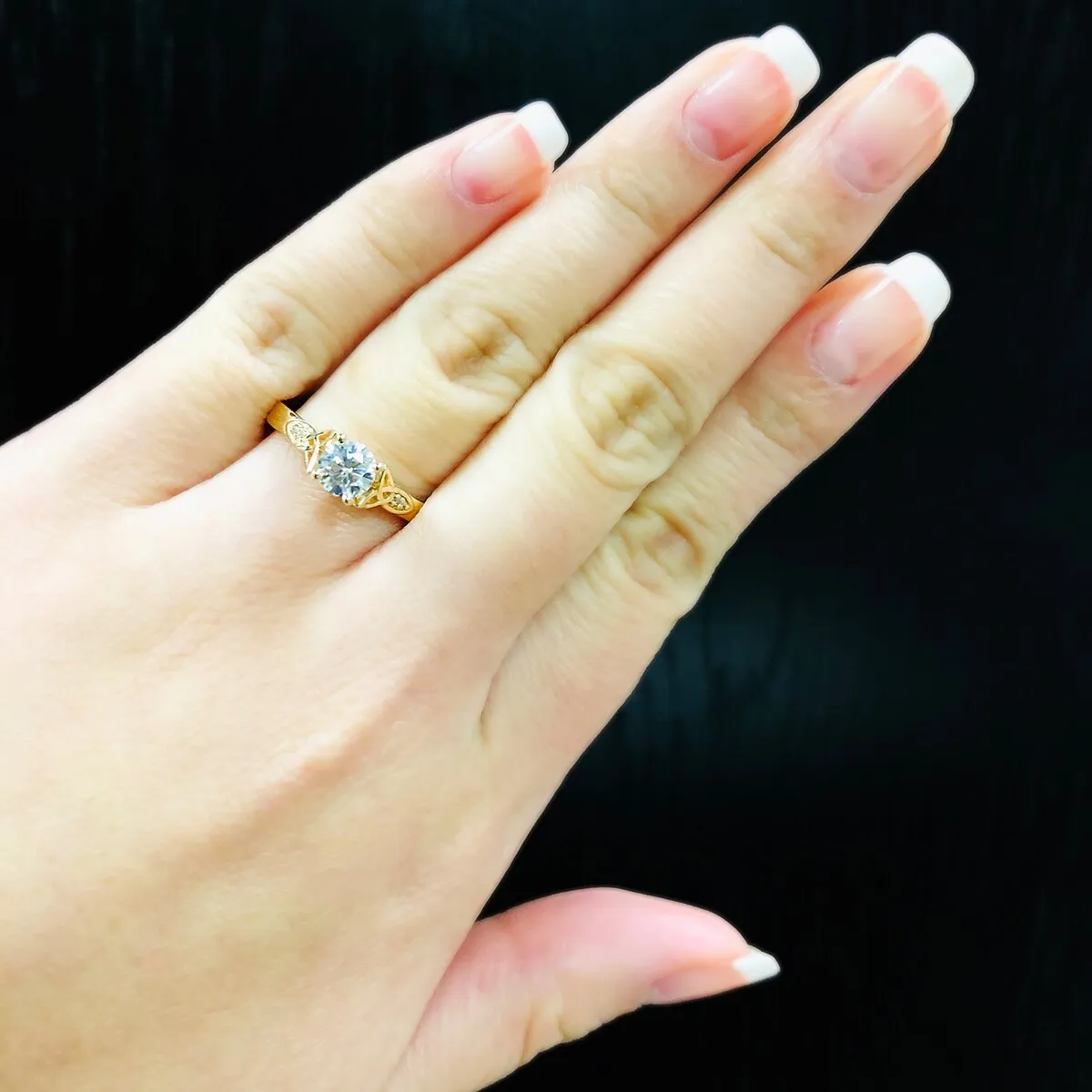 Auriya 14k Gold Modern 1/2ct Round Moissanite Engagement Ring sold by Zulily product image thumbnail 3