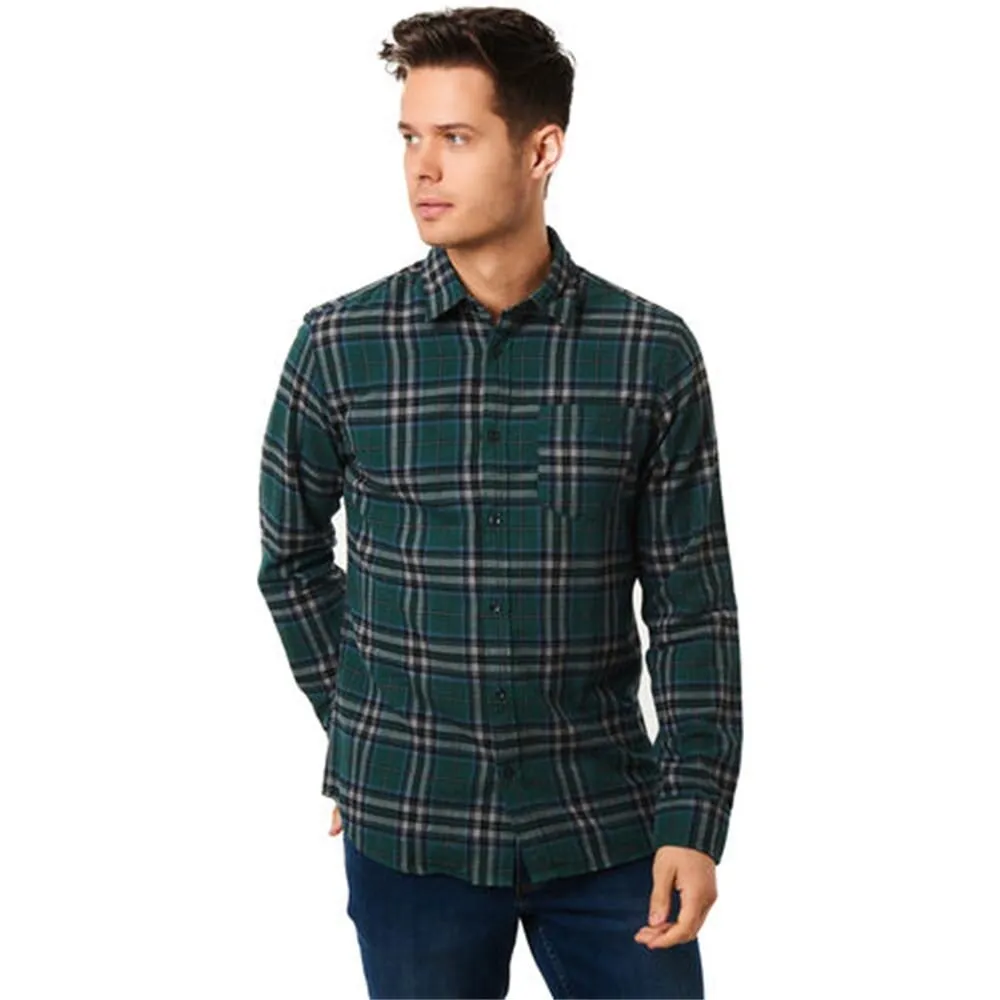 Jack & Jones Men's Freizeithemd Kariert Brusttasche Shirt Green Size Large sold by Zulily