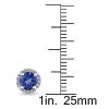 Miadora Sterling Silver Created Blue Sapphire and Diamond Halo Earrings sold by Zulily
