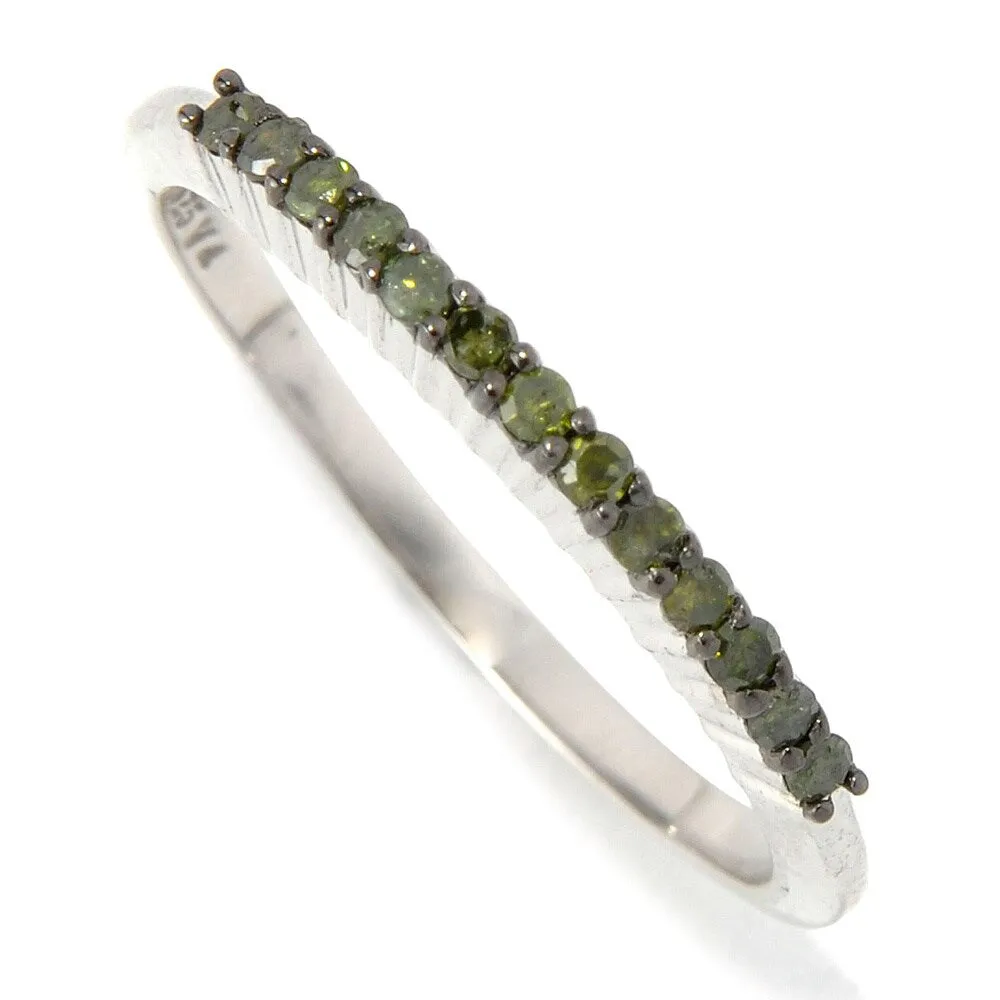 Sterling Silver 0.15ct TDW Color Diamond Band Ring sold by Zulily product image thumbnail 3