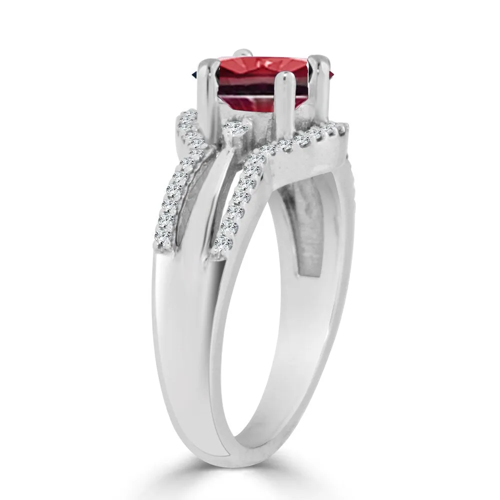 Auriya 14k Gold 1ct Ruby and 1/5ct TDW Round Halo Diamond Engagement Ring sold by Zulily product image thumbnail 5