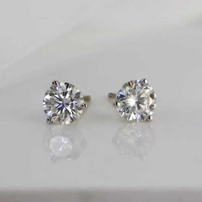 Auriya 1ctw Round Moissanite Stud Earrings 18k Gold Martini-set - 5 mm sold by Zulily
