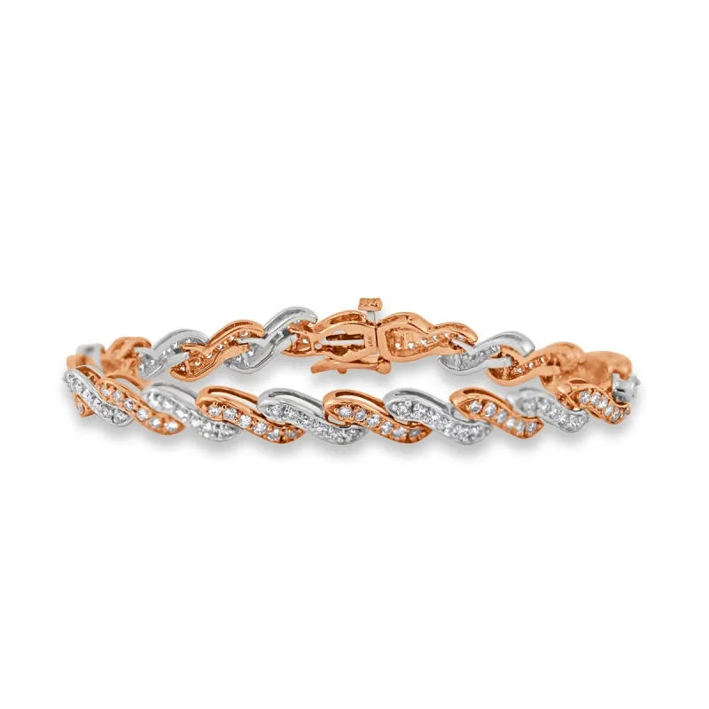 Auriya 3 carat TW Pave Diamond Link Bracelet 14k Two-Tone Gold - White - 7-inch sold by Zulily