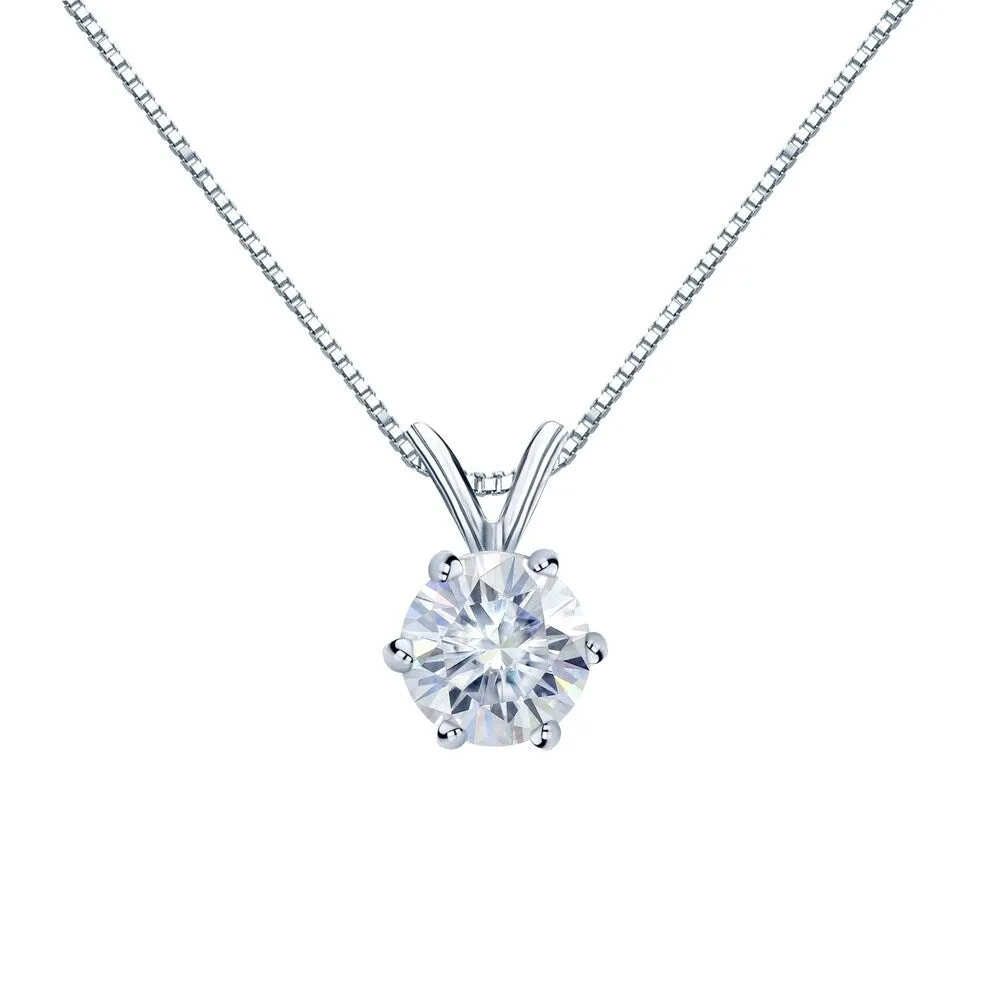 Auriya 1/2ctw Round Solitaire Moissanite Necklace 18k Gold - 5 mm - 5 mm sold by Zulily product image thumbnail 4