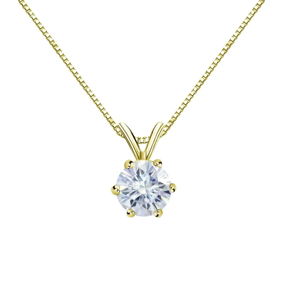 Auriya 1/2ctw Round Solitaire Moissanite Necklace 18k Gold - 5 mm - 5 mm sold by Zulily product image thumbnail 5