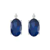 Sterling Silver Blue Sapphire & Genuine White Diamond Stud Earring sold by Zulily