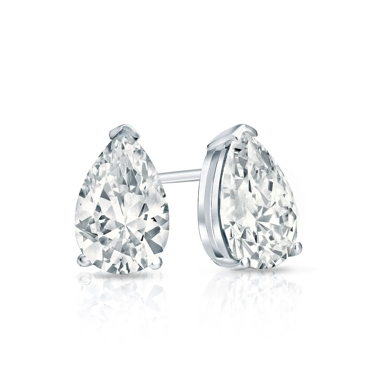 Auriya 14-karat Gold Lab Grown 0.75 carat TDW Pear Diamond Stud Earrings V-End Prong Screw-back sold by Zulily